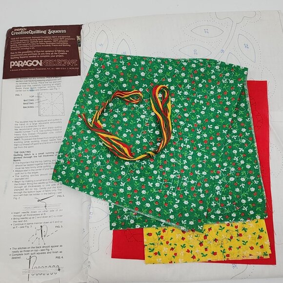 Paragon Creative Quilting Squares Kit Fabric Applique Instructions Flowers - Picture 6 of 6